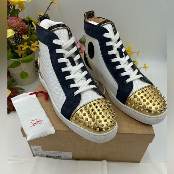 SOLD!!!   Men’s Christian Louboutin Lou spikes Orlato flat sneakers size 46 - Picture 2 of 11